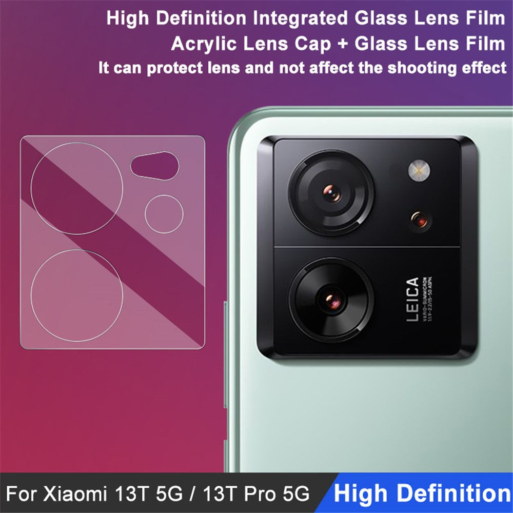 Tempered Glass Camera Lens Film+Acrylic Lens Cap IMAK For Xiaomi 13T / 13T Pro