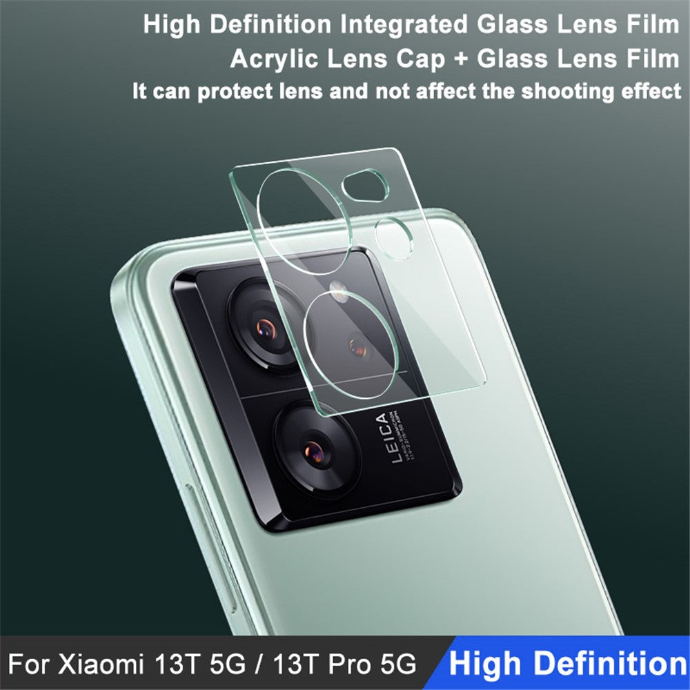 Tempered Glass Camera Lens Film+Acrylic Lens Cap IMAK For Xiaomi 13T / 13T Pro