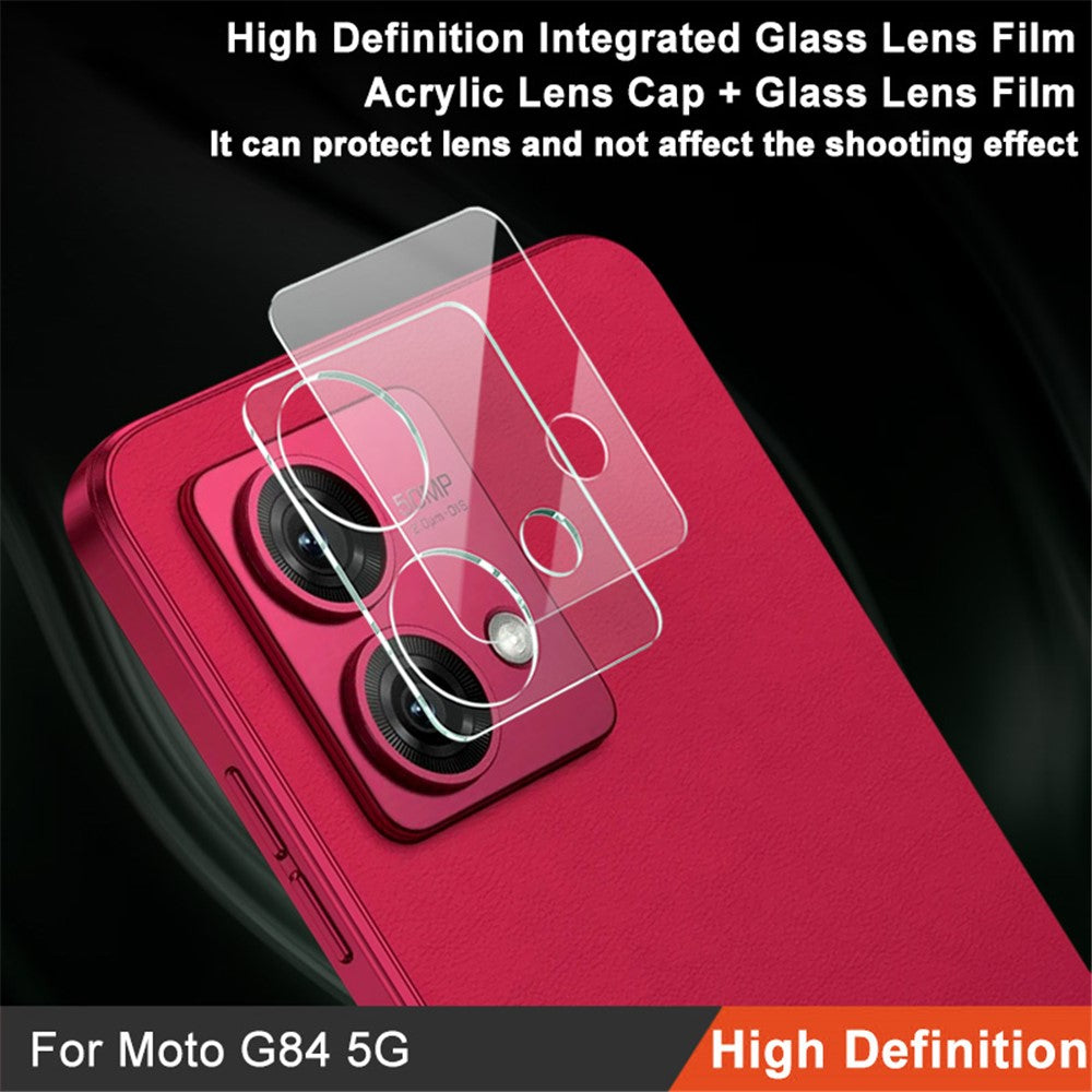 Tempered Glass Camera Lens Protector with Acrylic Lens Cap IMAK for Motorola Moto G84 5G
