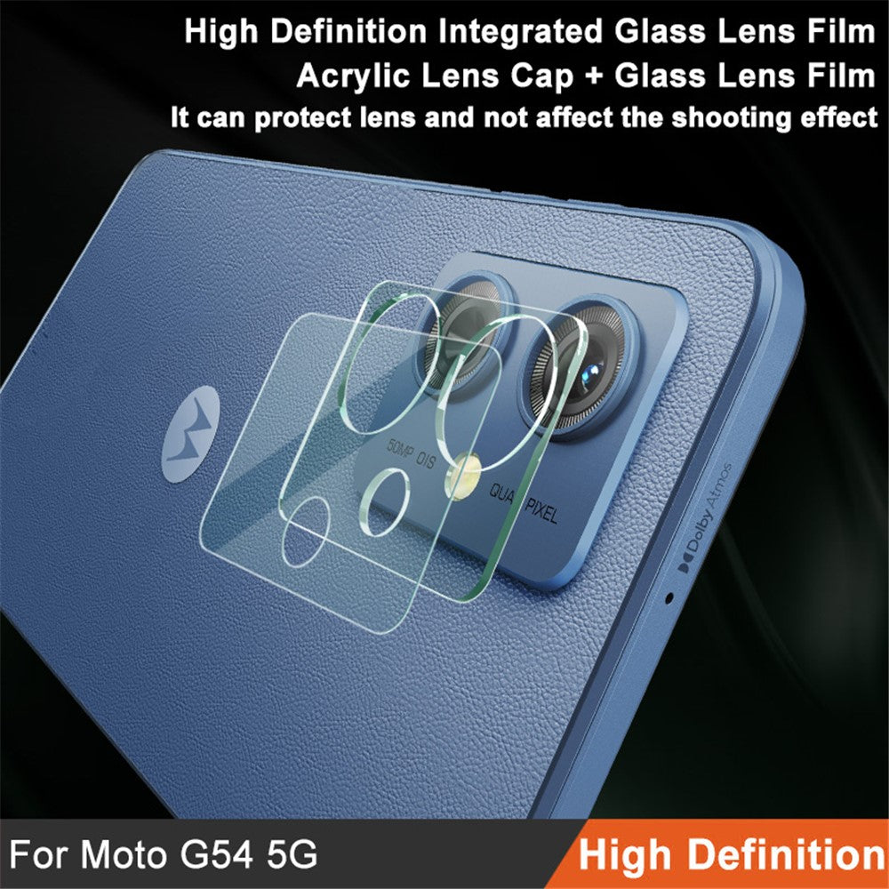 Tempered Glass Camera Lens Protector with Acrylic Lens Cap IMAK for Motorola Moto G54 5G