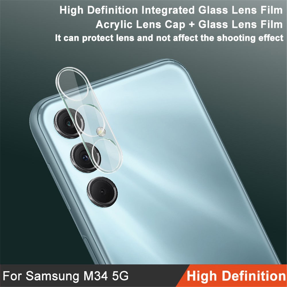 IMAK for Samsung Galaxy M34 5G / F34 5G Integrated Camera Lens Film Tempered Glass Lens Protector + Acrylic Lens Cap