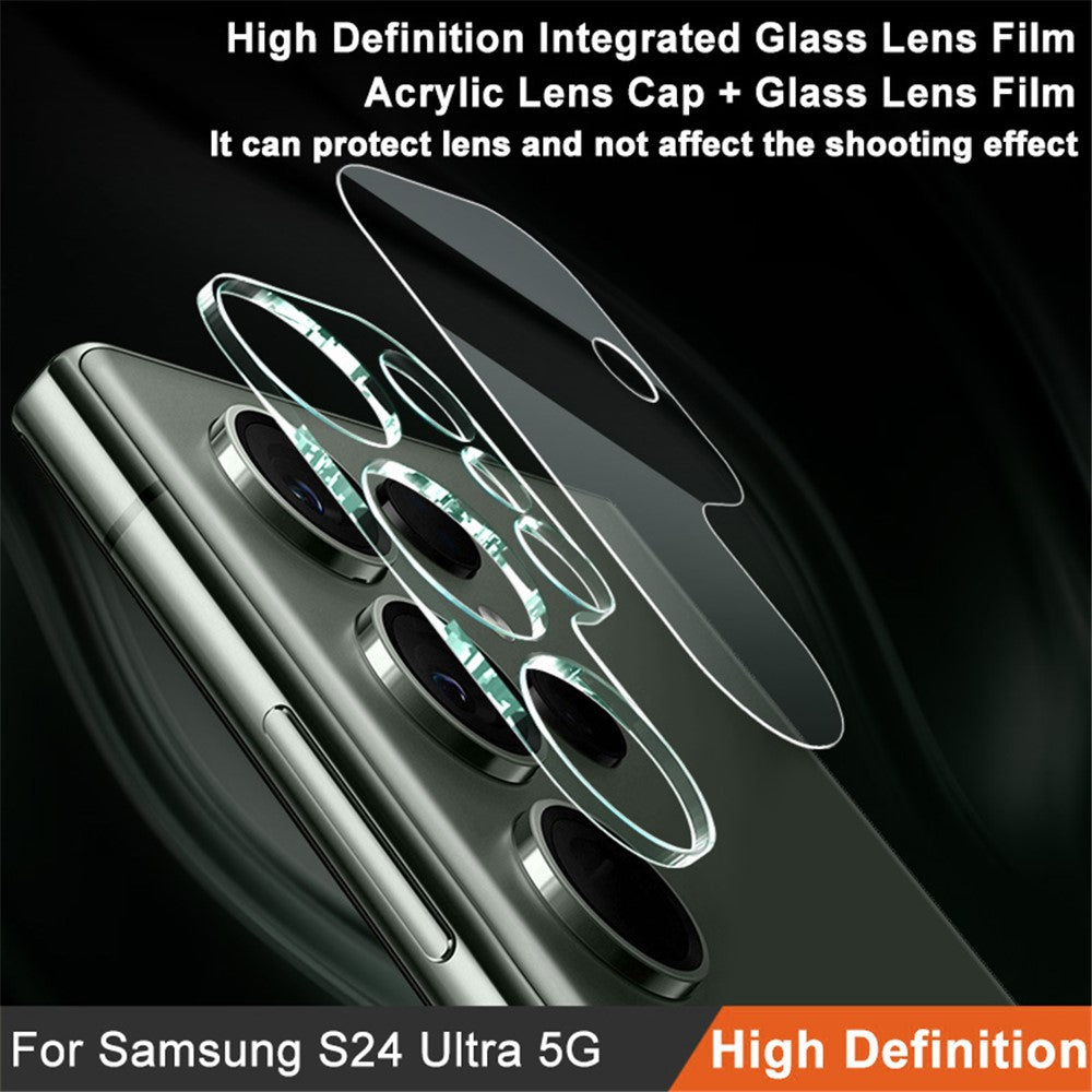 IMAK for Samsung Galaxy S24 Ultra Tempered Glass Lens Protector + Acrylic Lens Cap Camera Lens Film