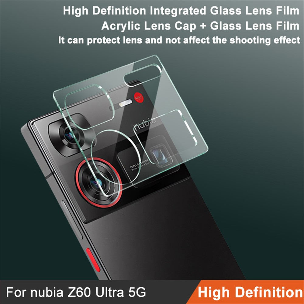 Tempered Glass HD Camera Lens Film + Acrylic Lens Cap IMAK for ZTE nubia Z60 Ultra