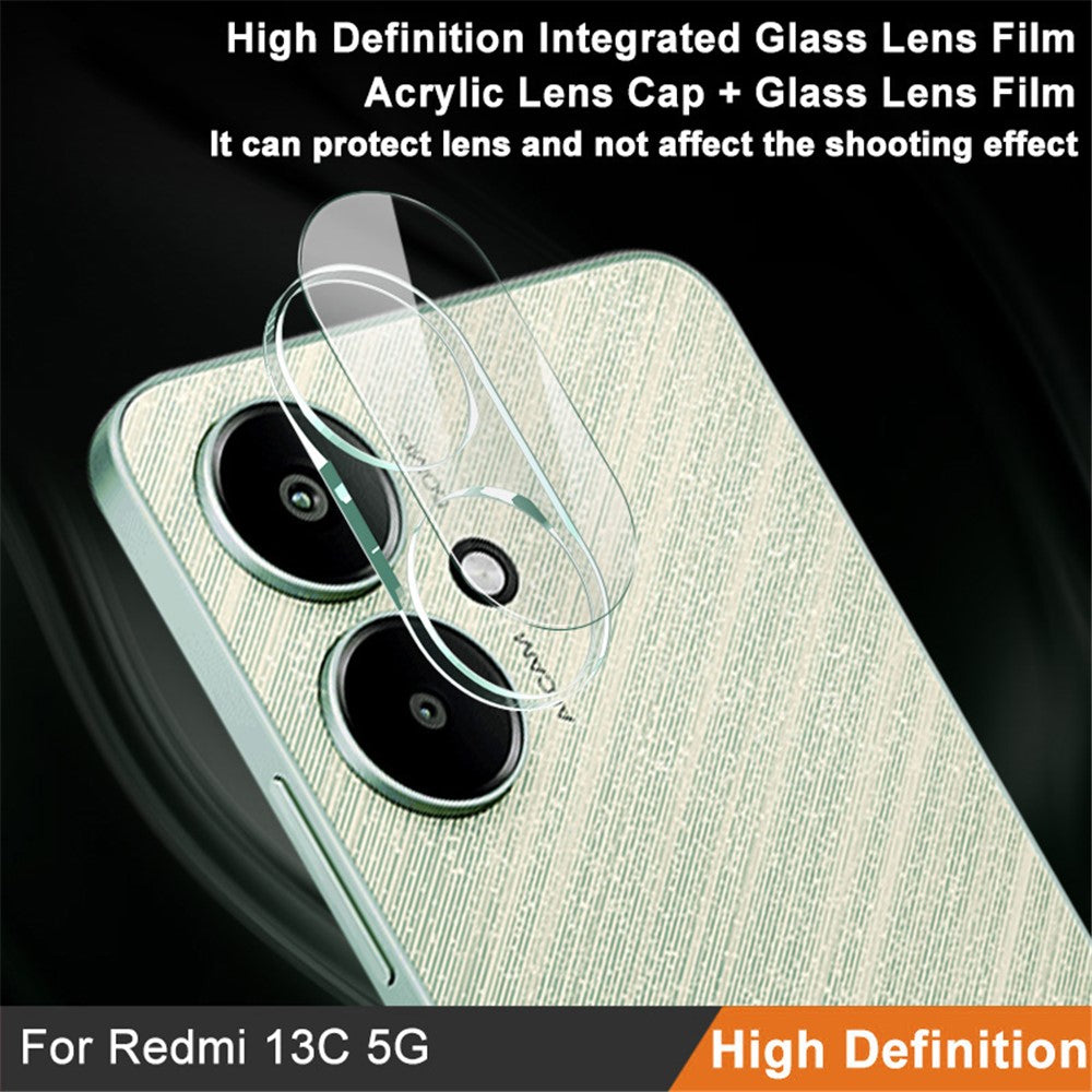 Tempered Glass Camera Lens Film+Acrylic Lens Cap IMAK For Xiaomi Redmi 13C 5G / 13R 5G