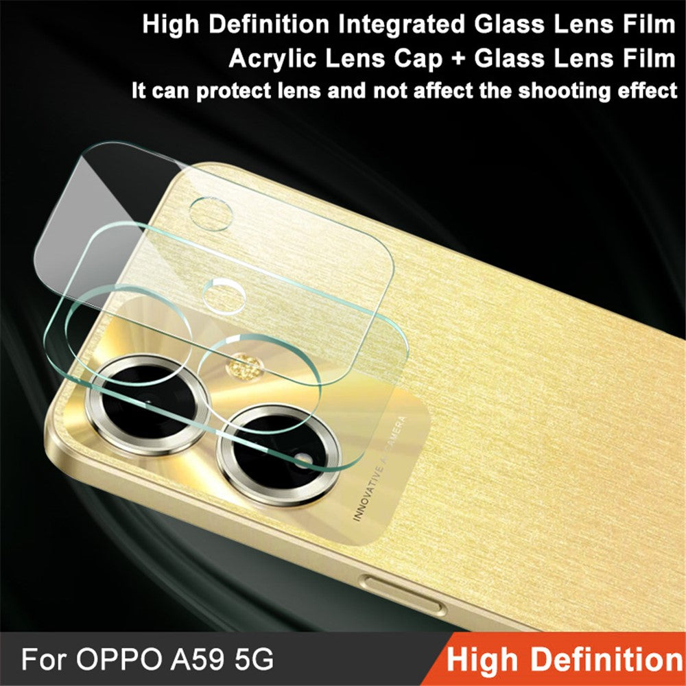 Tempered Glass Camera Lens Film+Acrylic Lens Cap IMAK For Oppo A59 5G