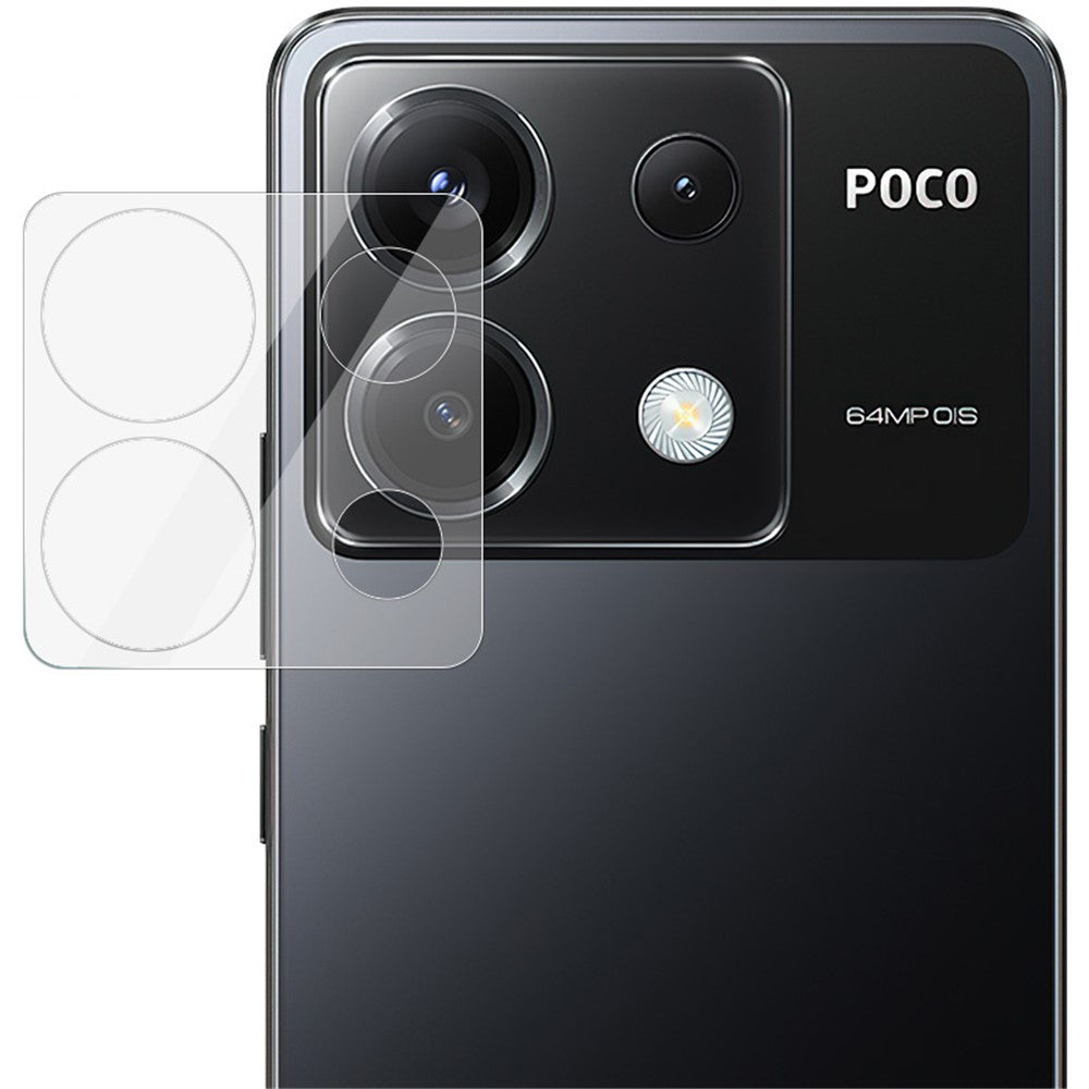 Tempered Glass Camera Lens Film+Acrylic Lens Cap IMAK For Xiaomi Poco X6 5G / Redmi Note 13 Pro 5G