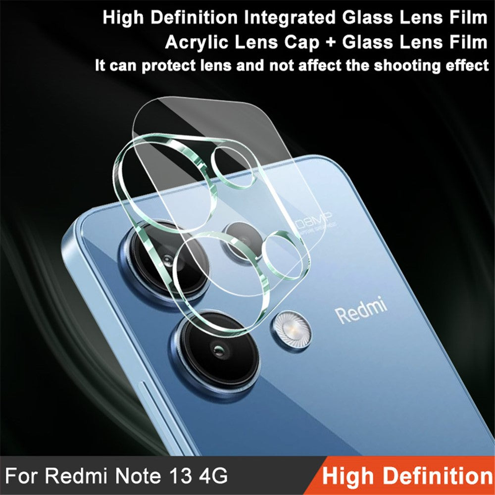 Tempered Glass Camera Lens Film+Acrylic Lens Cap IMAK For Xiaomi Redmi Note 13 4G
