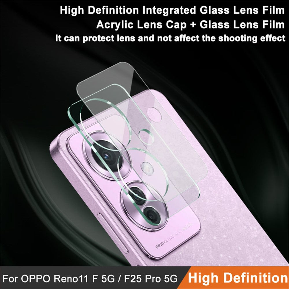 Tempered Glass Camera Lens Film+Acrylic Lens Cap IMAK For Oppo Reno11 F 5G / F25 Pro 5G