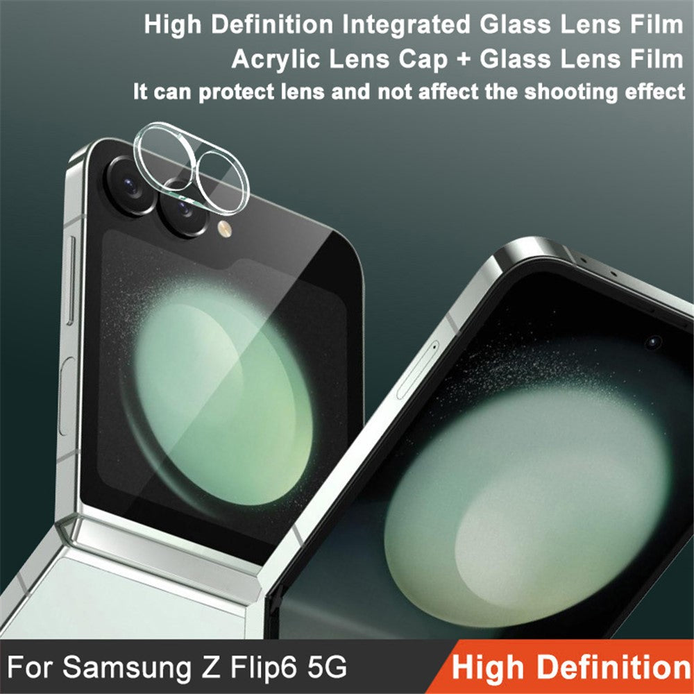 Tempered Glass Camera Lens Film+Acrylic Lens Cap IMAK For Samsung Galaxy Z Flip6 5G