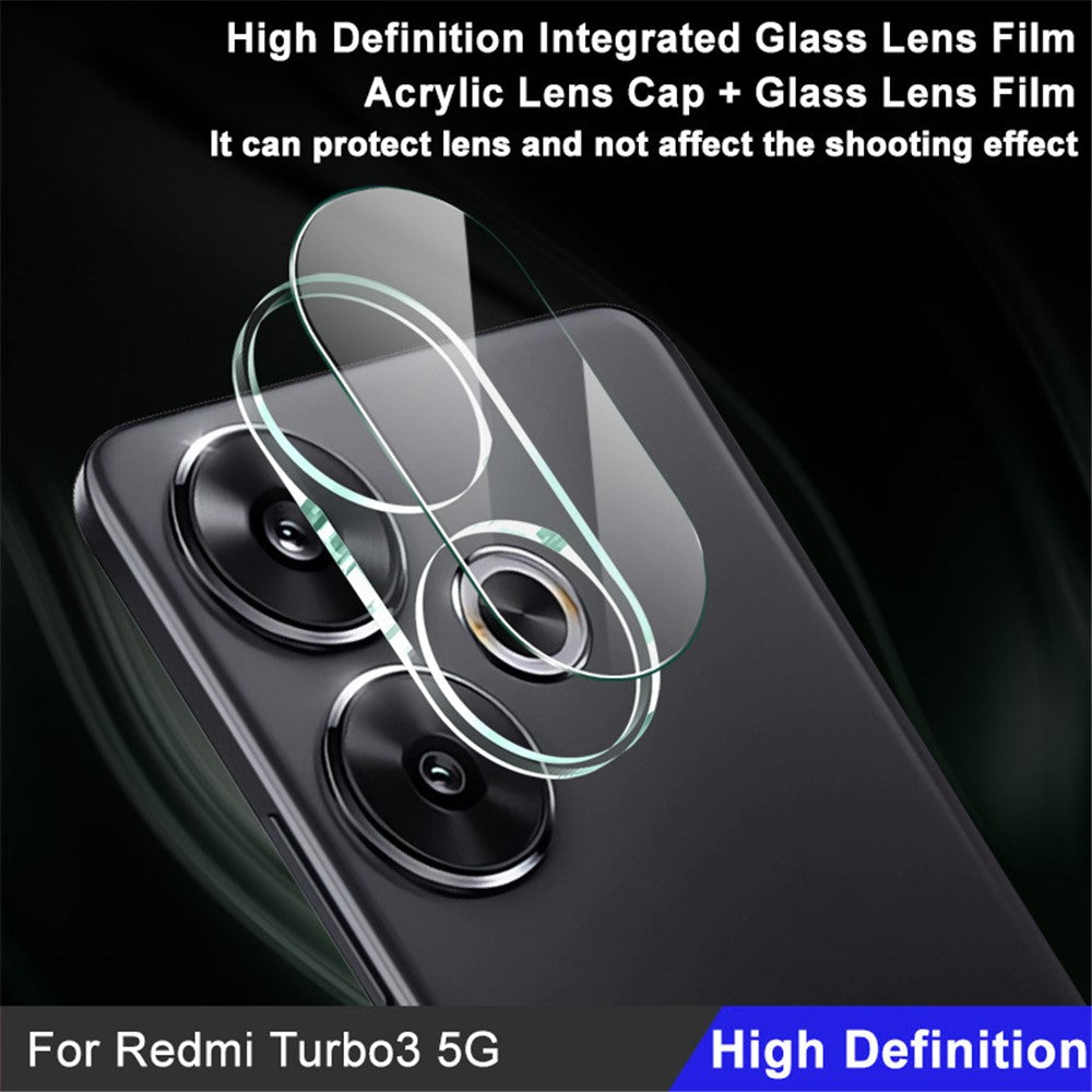Tempered Glass Camera Lens Film+Acrylic Lens Cap IMAK For Xiaomi Redmi Turbo 3 5G / Poco F6 5G