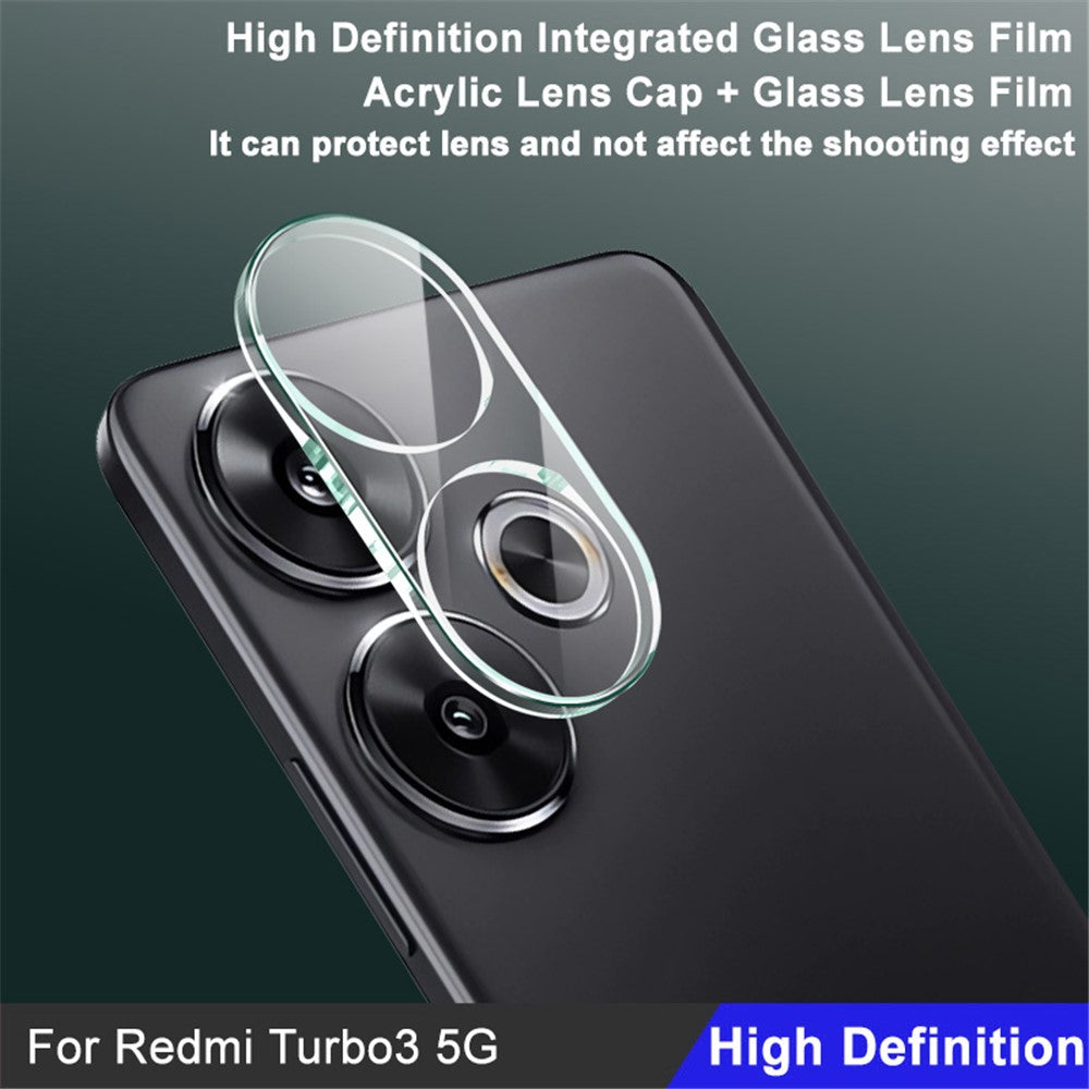 Tempered Glass Camera Lens Film+Acrylic Lens Cap IMAK For Xiaomi Redmi Turbo 3 5G / Poco F6 5G