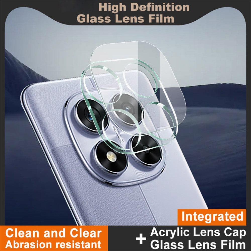 Tempered Glass Camera Lens Protector + Acrylic Lens Cap IMAK For Xiaomi Redmi Note 14 Pro 5G / Poco X7 5G