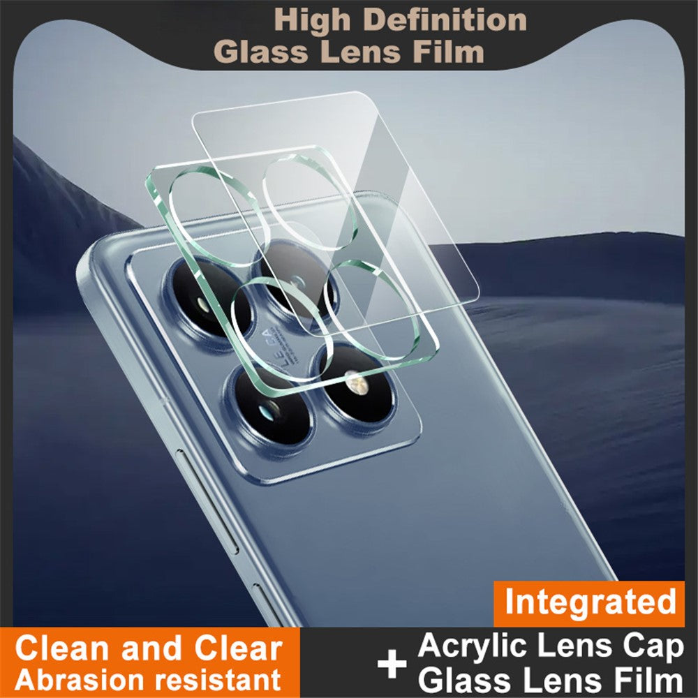 Tempered Glass Camera Lens Film+Acrylic Lens Cap IMAK For Xiaomi 14T Pro