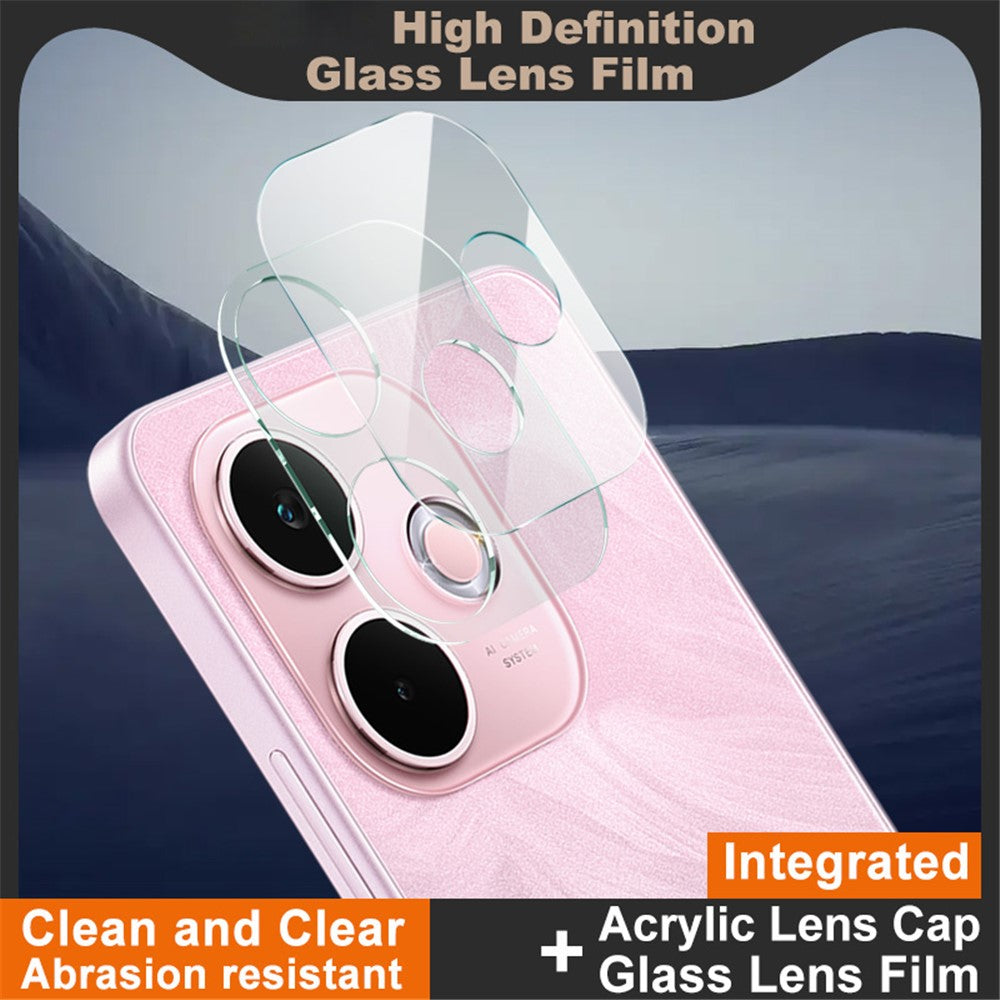 Tempered Glass Camera Lens Film+Acrylic Lens Cap IMAK For Oppo A5 Pro 4G (Global) / 5G (Global) / A5 Energy 5G (China)