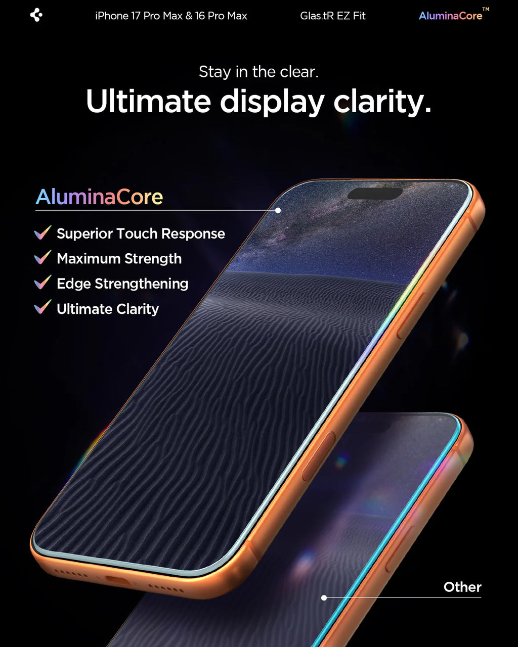 Spigen GLAS.tR EZ Fit Sensor Protected Screen Protector for iPhone 17 Series (2-Pack)